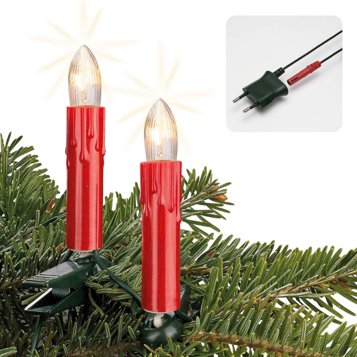 Thuys – Fairy Lights Kerstboom – 20 Boomkaarsen – 13.3m – Deelbaar – Filament Kerstboomkaarsen