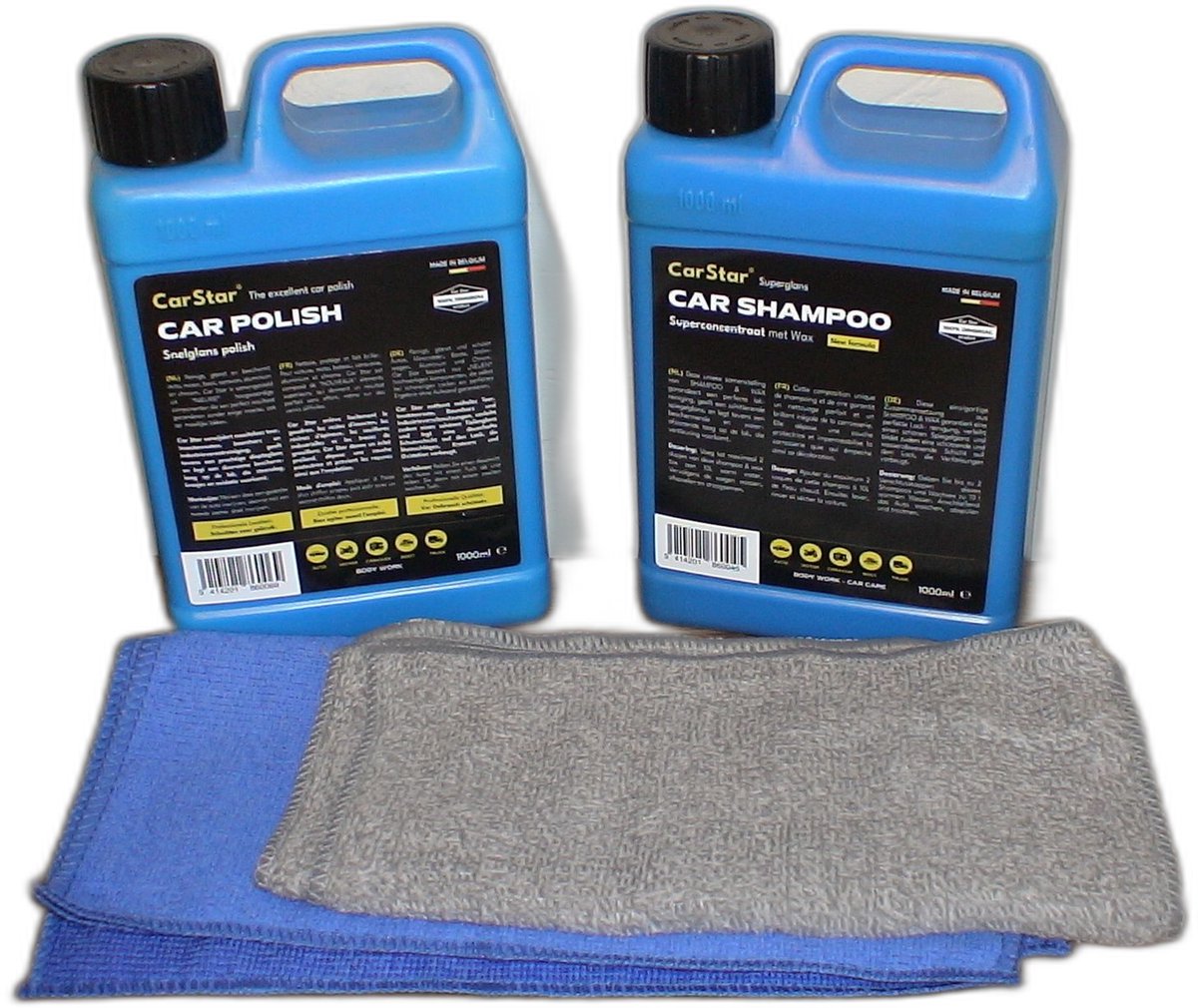Car Star PROMO - 1 L Polish + 1 L Shampoo met Wax - Optimale Reiniging en Diepe Glans - plus 2 microvezeldoeken