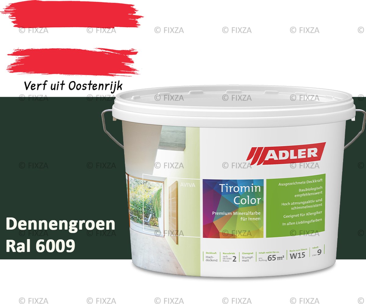 ADLER Aviva Tiromin-Color Silicaat Muurverf Binnen – 3 Liter – RAL 6009 Dennengroen, Hoogdekkende & Ademend – Ecologische Schimmelwerende Wandverf