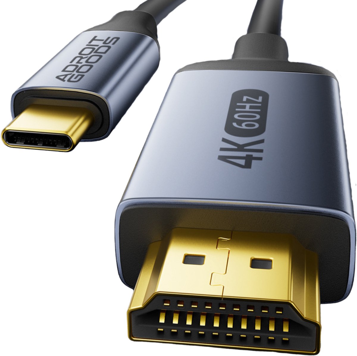 AdroitGoods Type-C naar HDMI 4K60Hz Kabel – Ultra HD Beeldkwaliteit - Plug-and-play - 3m