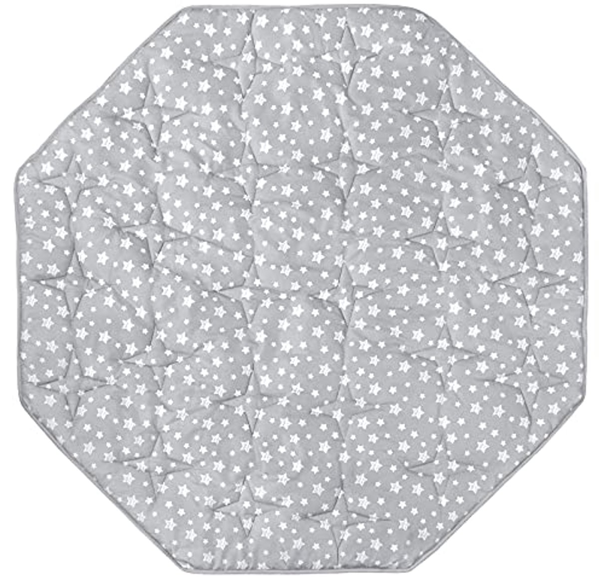 Image of Achthoekige antislip boxmat voor baby - Speelmat voor 8 panelen - Grijze ster print