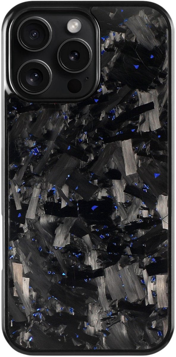 FirstClassCarbon – iPhone 15 Pro – Carbon Fiber Hoesje – Forged Carbon – MagSafe Compatibel – Dun & Shockproof Telefoonhoesje – Blauw