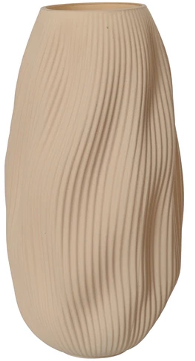 Vaas glas d15h28.5cm beige