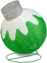 Guirlande Éclairage de Noël sur secteur - Boule de Noël géante illuminée XXL 83 x 60 cm - Intérieur et extérieur couvert - Vert - LED blanc chaud + télécommande