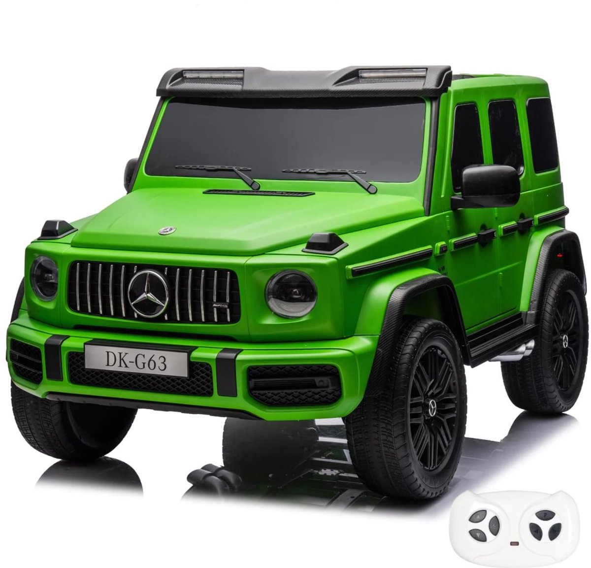 Mercedes-Benz AMG G63 12V Elektrische Kinderauto 2-Zitter 2 tot 7 jaar – Officieel Gelicentieerde G-Klasse met 4 Motoren & Afstandsbediening – Tweepersoons Night Edition met Lederen Stoelen & EVA-Wielen – Groen