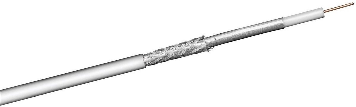 100 dB coaxkabel op rol voor binnen (CCS) / wit - 50 meter