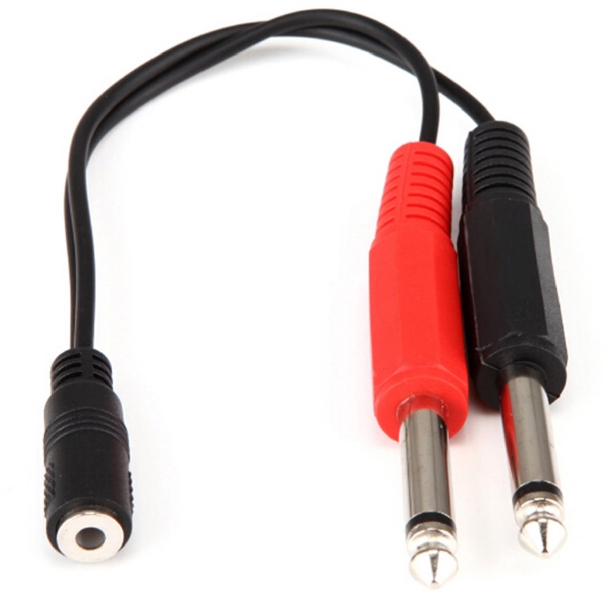 Image of 2x 6,35mm Jack mono (m) - 3,5mm Jack stereo (v) audio adapter - 0,20 meter