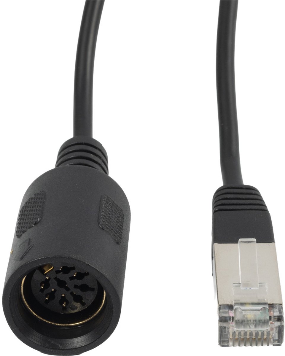 BOSSCOM RJ45 - DIN 8-pins / Powerlink PL8 (v) kabel voor B&O | zwart | 20 meter