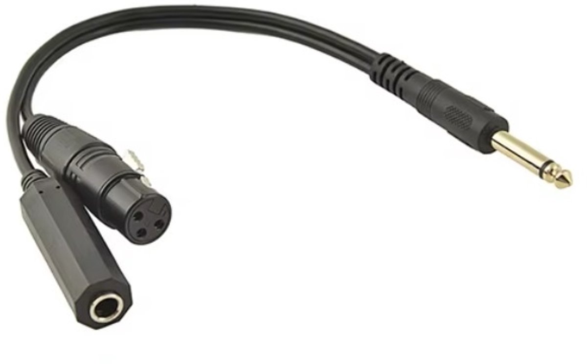 Image of 6,35mm Jack (m) mono - XLR (v) + 6,35mm Jack (v) adapter | 0,30 meter