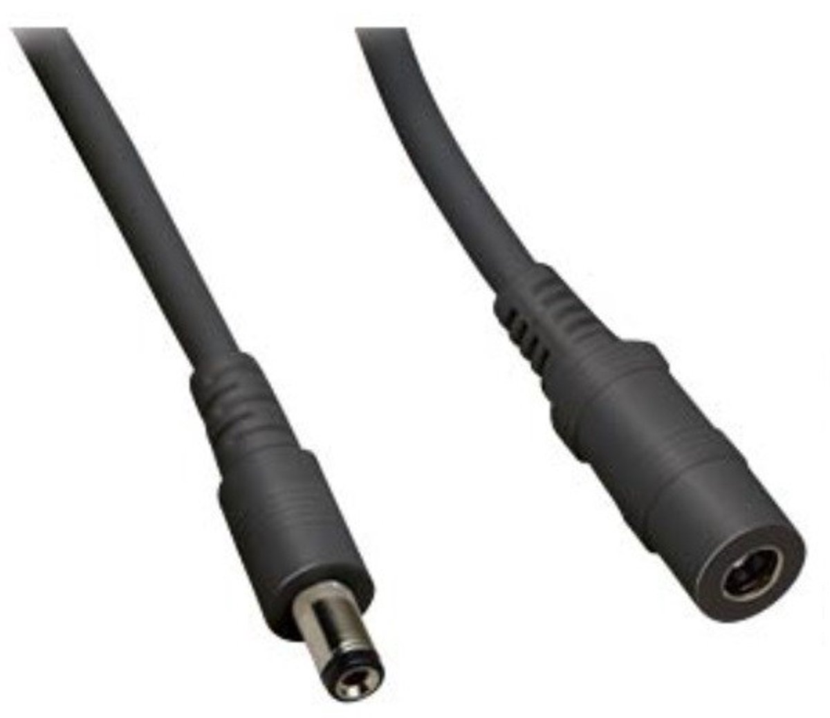 DC plug (m) - DC plug (v) verlengkabel - 5,5mm x 2,5mm - max. 12V/7A / zwart - 3 meter