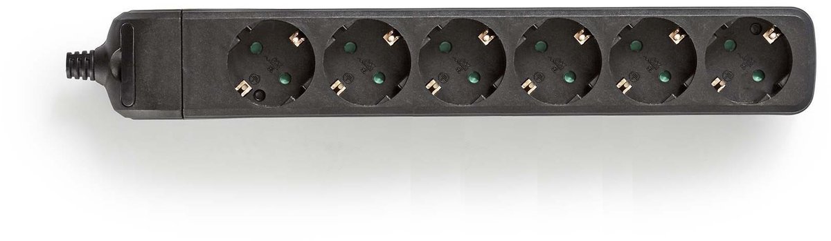 VB 41177 Tafelcontactdoos 6-Voudig + RA Zonder Snoer Zwart