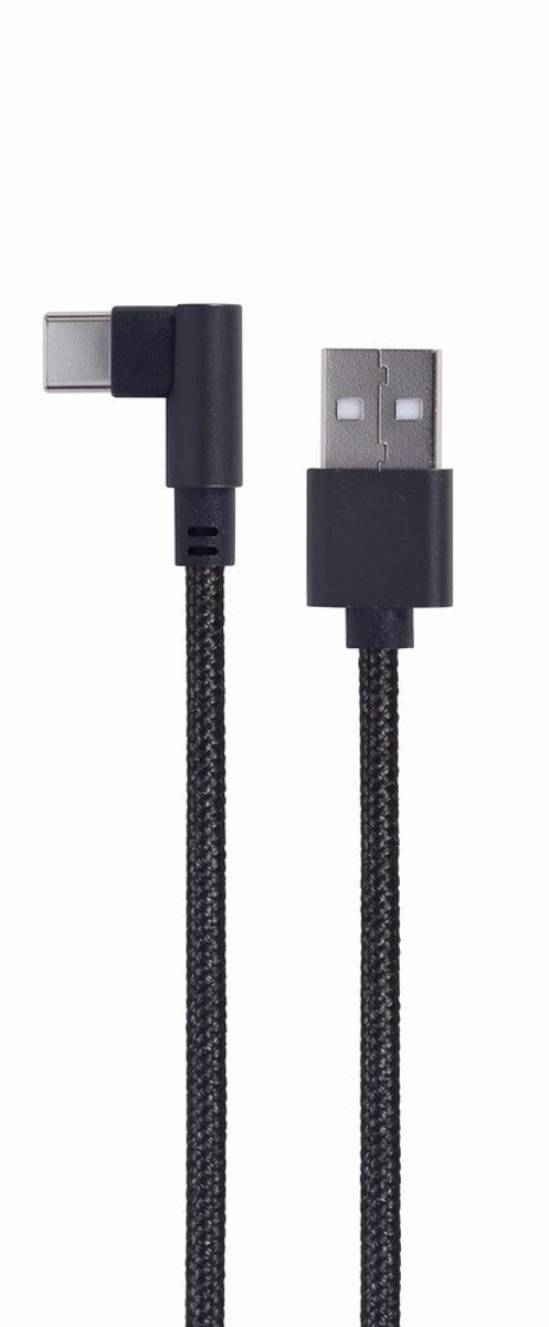 Haakse USB Type-C laad- & datakabel, 0.2 m, zwart