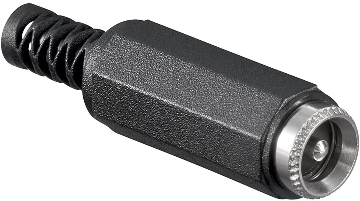 DC (v) connector recht - 5,0 x 2,1 mm / 5,5 x 2,1 mm - soldeerbaar / zwart