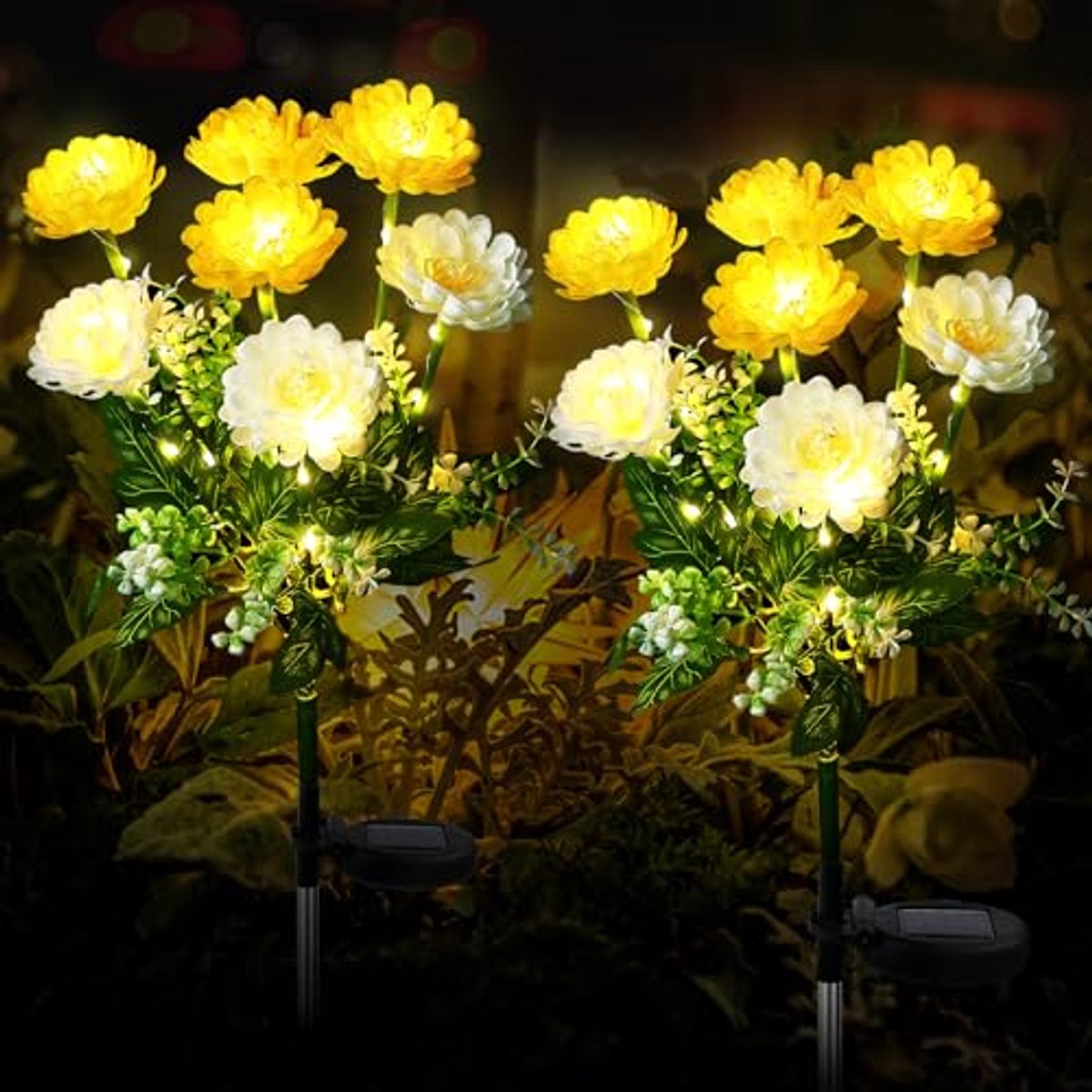 Tuinverlichting op zonne-energie met 7 sneeuwlotusbloemen - Waterdichte tuinornamenten voor buiten