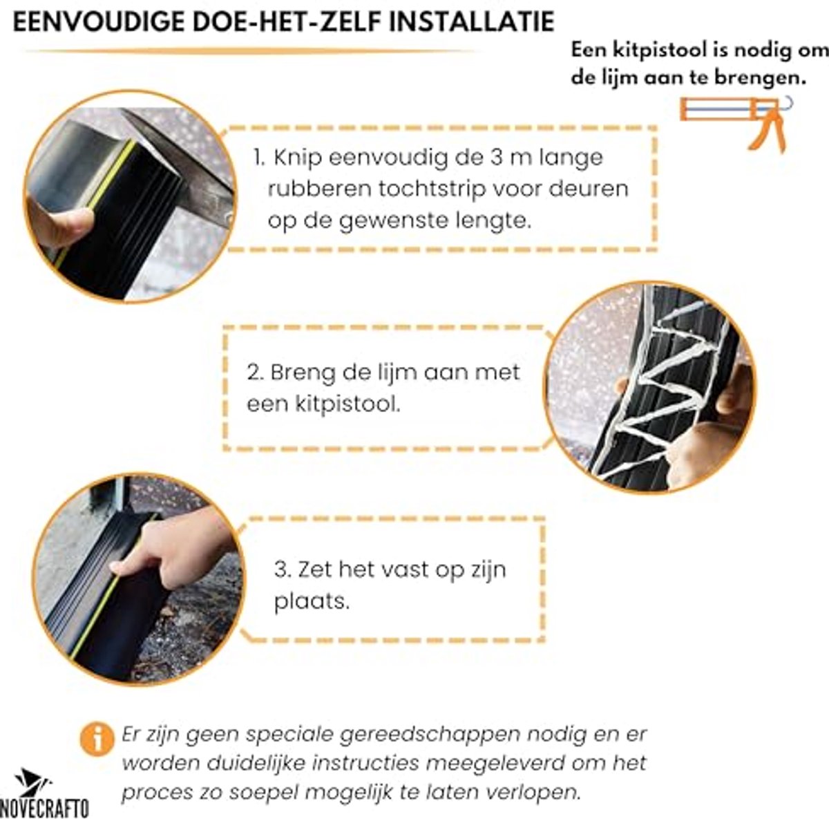 Garagedeur Afdichting 3 Meter - Rubberen Strips Met Zelfklevende Achterkant + 12 Schroeven