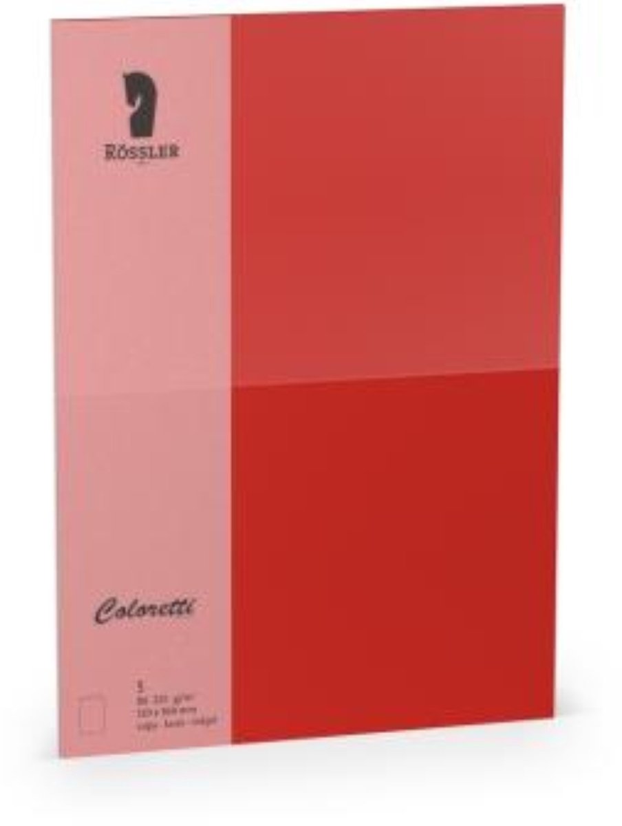 Kaarten - Coloretti - Rood - Klatschmohn - 5 stuks - B6 - 120x169mm - Vouwrand - HD - 225gram - Kaart - Vouw