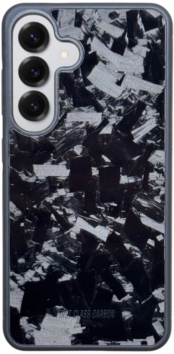 FirstClassCarbon – Samsung Galaxy S25 – Carbon Fiber Hoesje – Forged Carbon – MagSafe Compatibel – Dun & Shockproof Telefoonhoesje – Zwart