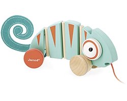 Educatief Houten Kameleon Loop speelgoed voor Kinderen - Stille Wielen - FSC-gecertificeerd - Vanaf 1 Jaar