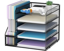 Bureau Organizer met 5-lades voor Documenten en Accessoires - Ruimtebesparende Mesh Desk Organizer