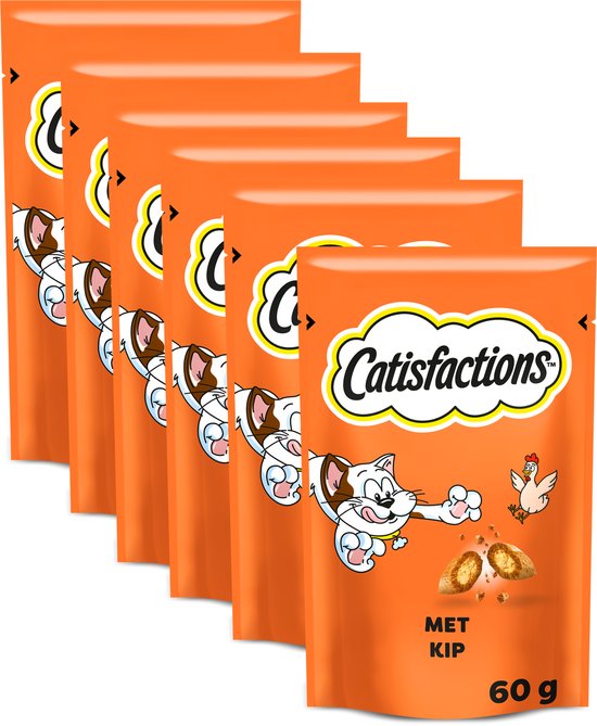 Catisfactions Kattensnoepjes Kip - Kattensnack - 6 x 60g