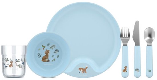 Mepal Mio Kinderservies set Little Dutch - 6-delig - Kraamcadeau - Kinderservies - Forest Friends