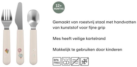 Mepal Mio kinderbestek - 3-delig, vork, mes en lepel - Roestvrij staal - Kinderservies - Fairy Garden van Mepal — afbeelding 2