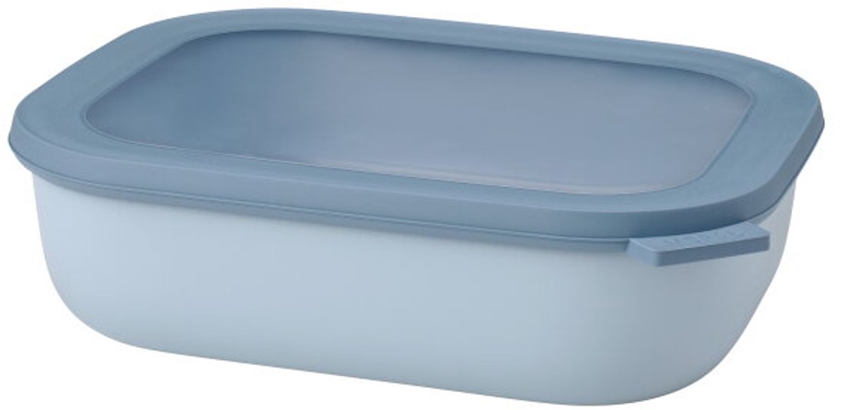 Mepal – Multikom Cirqula rechthoekig 2000 ml – Mag in de vriezer magnetron en vaatwasser – Nordic blue – Geschikt als meal prep bakje