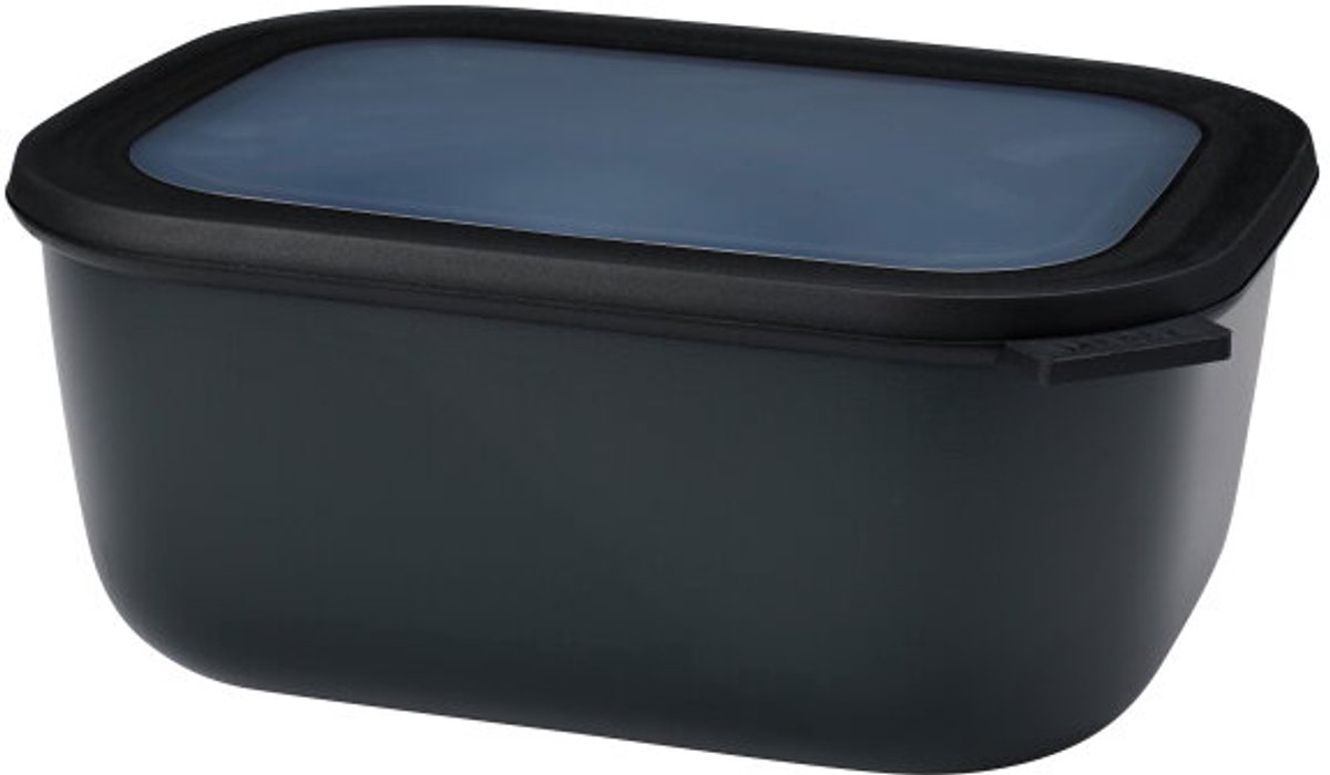 Mepal ? Multikom Cirqula rechthoekig 3000 ml ? Mag in de vriezer magnetron en vaatwasser ? Nordic black ? Geschikt als meal prep bakje ? vershouddoos met deksel