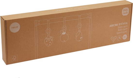 Petite Amélie Babygym Hout - Magisch Fruit - Montessori Baby Speelgoed - Incl. 3 Fruitfiguren met Natuurlijke Geluiden - Naturel Hout & Waterbasis Verf - Veilige, Betoverende Speelomgeving van Merkloos — afbeelding 2