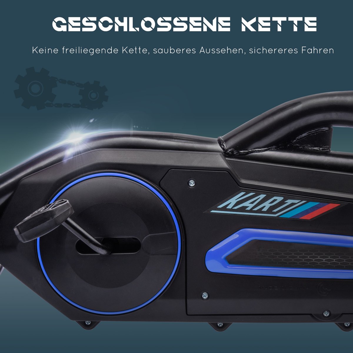 HOMCOM Pedal Go Kart Metall, Kunststoff 100L x 58B x 58,5H cm Blau — afbeelding 3