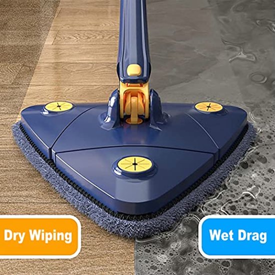 Driehoek reinigingsdweil, 360 graden draaibare verstelbare uitschuifbare wandreinigingsdweil, intrekbare microvezel droge en natte glasstofreiniger met 6 dweildoek, wandreiniger voor vloer plafond
