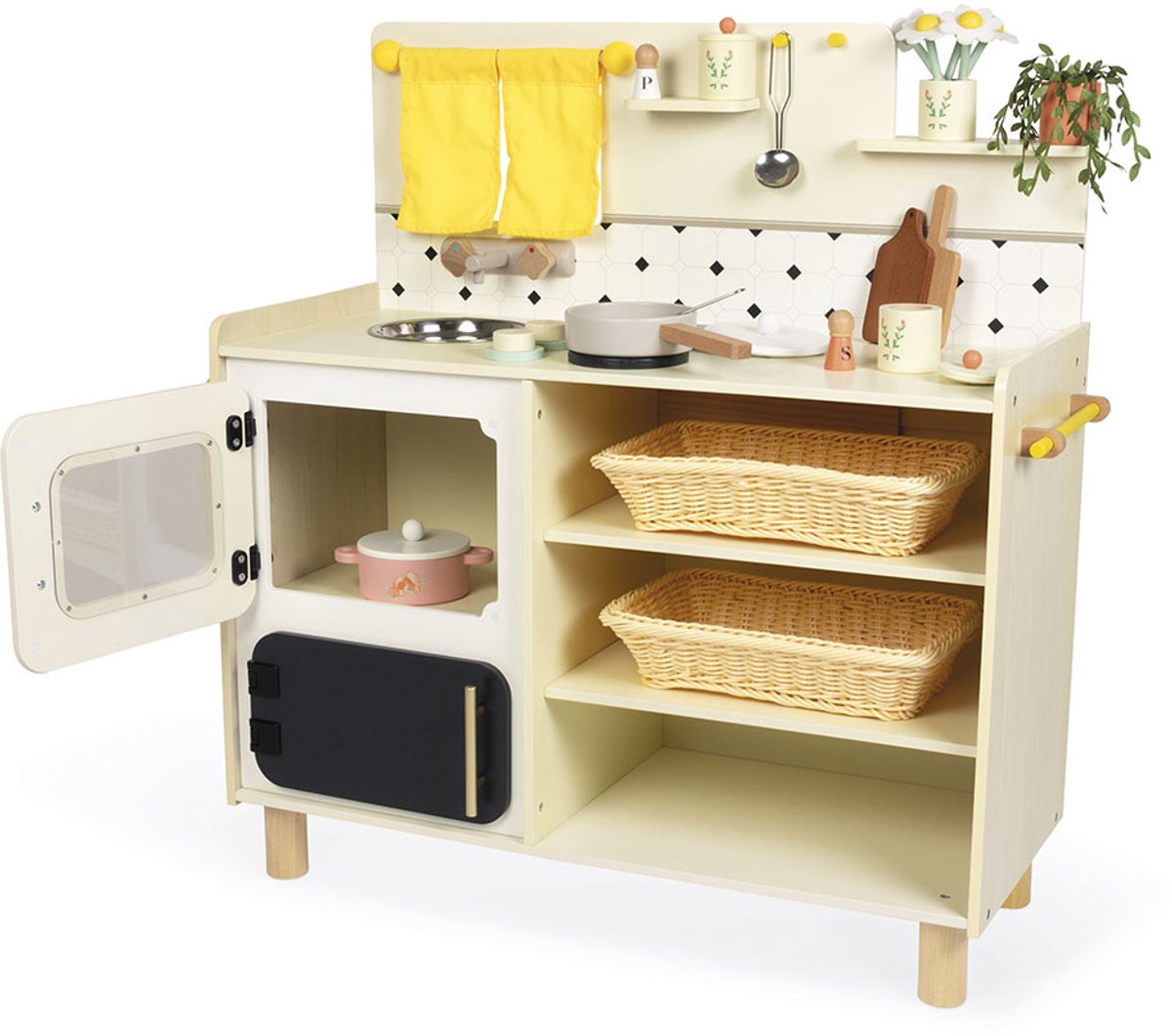Janod - Shiny Grandma - Grote luxe uitgeruste houten speelkeuken — afbeelding 4