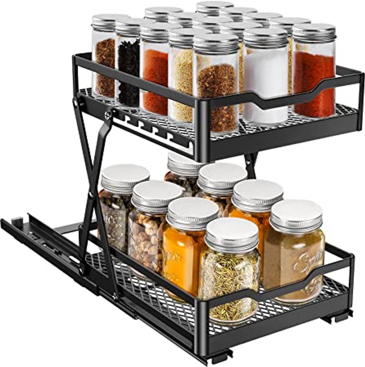 Kruidenrek Organizer voor Kast - Verstelbare Uitschuifbare Plank voor Keuken en Pantry