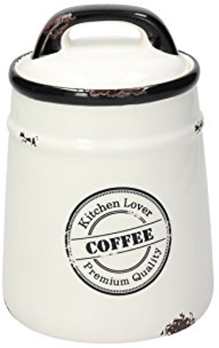 Urban Chic Voorraaddoos Koffie - Aardewerk, 12,5 x 12,5 x 17,5 cm