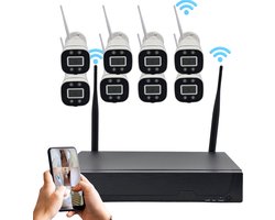 Beveiligingscamera Set 8CH – 5G Draadloos Camerasysteem met NVR Recorder – HD Nachtzicht & Bewegingsdetectie – Voor Binnen & Buiten – App voor Android/iOS – CE & RoHS