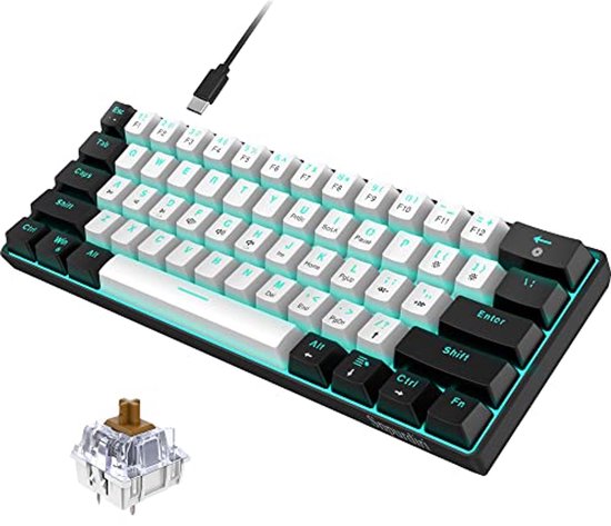 75% Mechanisch Gamingtoetsenbord, LED RGB-achtergrondverlichting USB