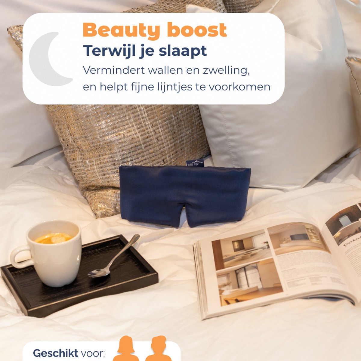 Best Life Zijden Slaapmasker - Oogmasker Slaap - Vrouwen & Mannen - Navy — afbeelding 5