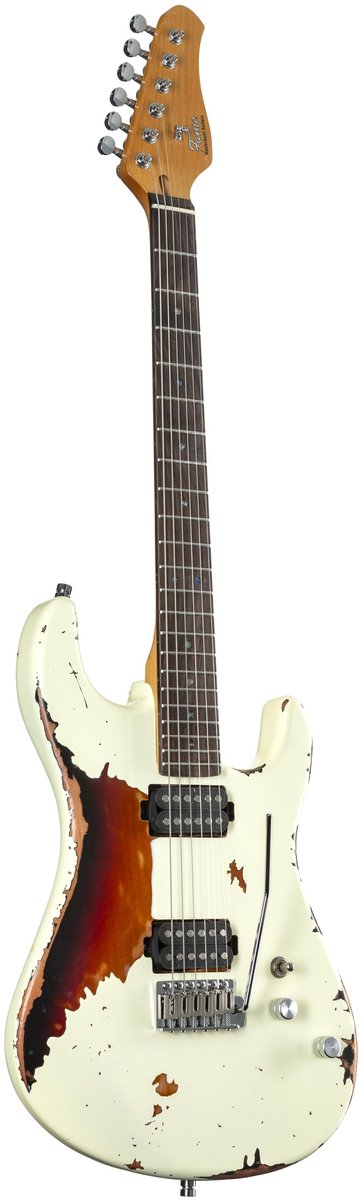 Fame Custom ST RW Worn Vanilla over Sunburst - ST-Style elektrische gitaar