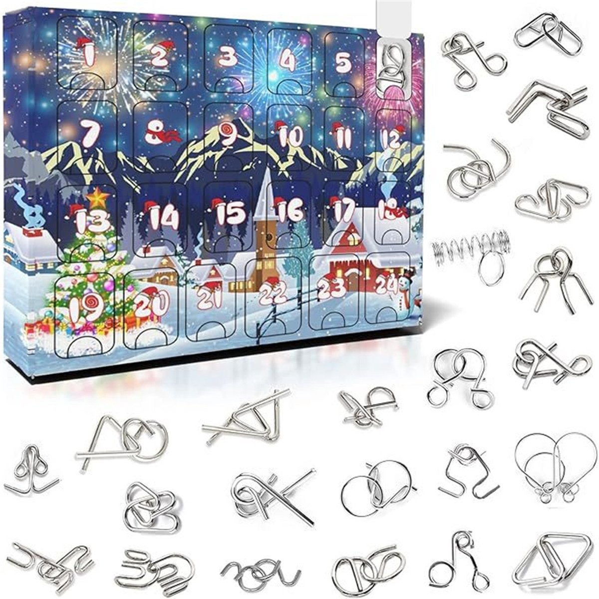 Adventskalender 2025 - 24 Dagen Aftellen - Blind Box Puzzelspellen Voor Kinderen | Volwassenen - Blind Box Met 24 Puzzels - Adventskalender Puzzelspellen