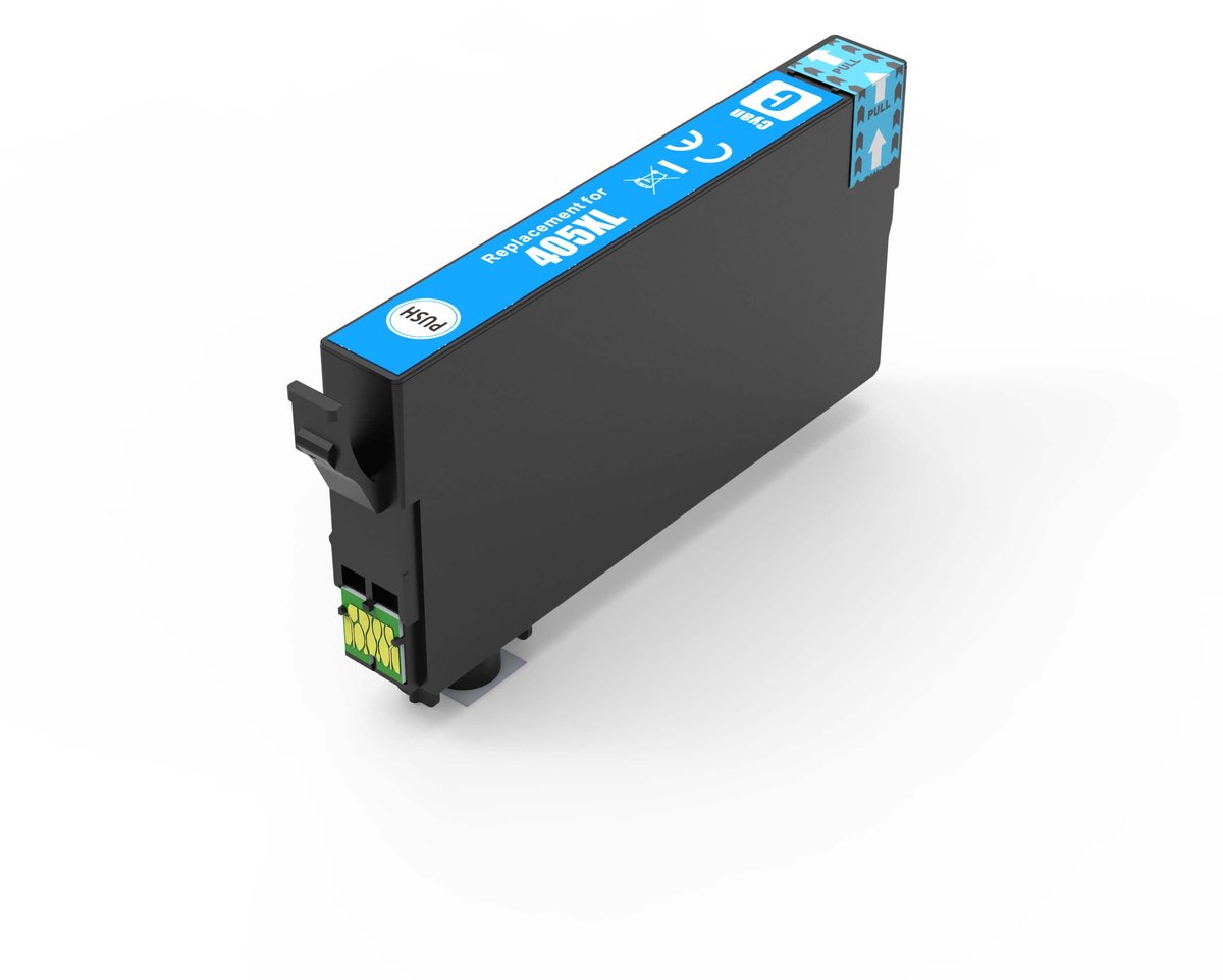 Inktcartridge Geschikt voor Epson 405XL / 405 - 1x Cyaan - Met Chip - Geschikt voor Printers: Epson WorkForce Pro WF-3820 DWF - WF-3825 DWF - WF-4820 DWF - WF-4825 DWF - WF-4830 DTWF - WF-7830 DTWF - WF-7835 DTWF - WF-7840 DTWF