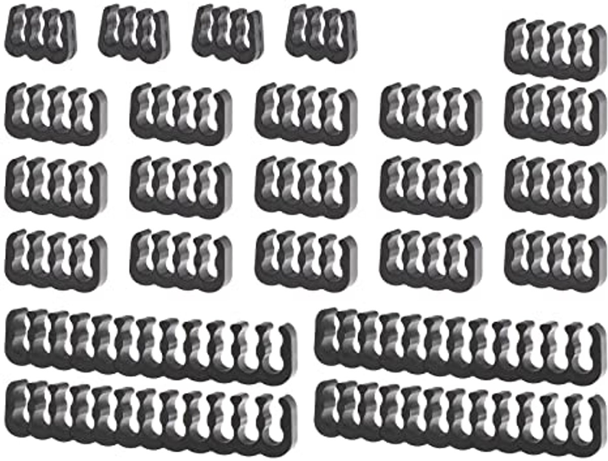 24-Delige Kabel Kam Set voor Draadbeheer - 8/6/24 Pin - Zwart