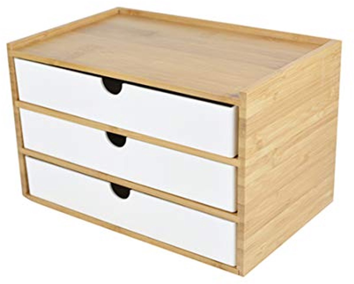 Opbergdoos met Lades voor Sieraden en Kantooraccessoires - Vintage Houten Organizer