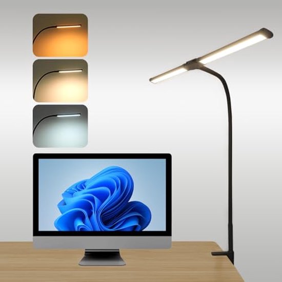 Bureaulamp - Met Klem - Dimbaar 10 Modi - 3 Kleurstanden