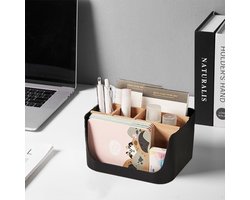 Houten bureau-organizer met 5 vakken, multifunctionele pennenhouder voor kantoor en thuis
