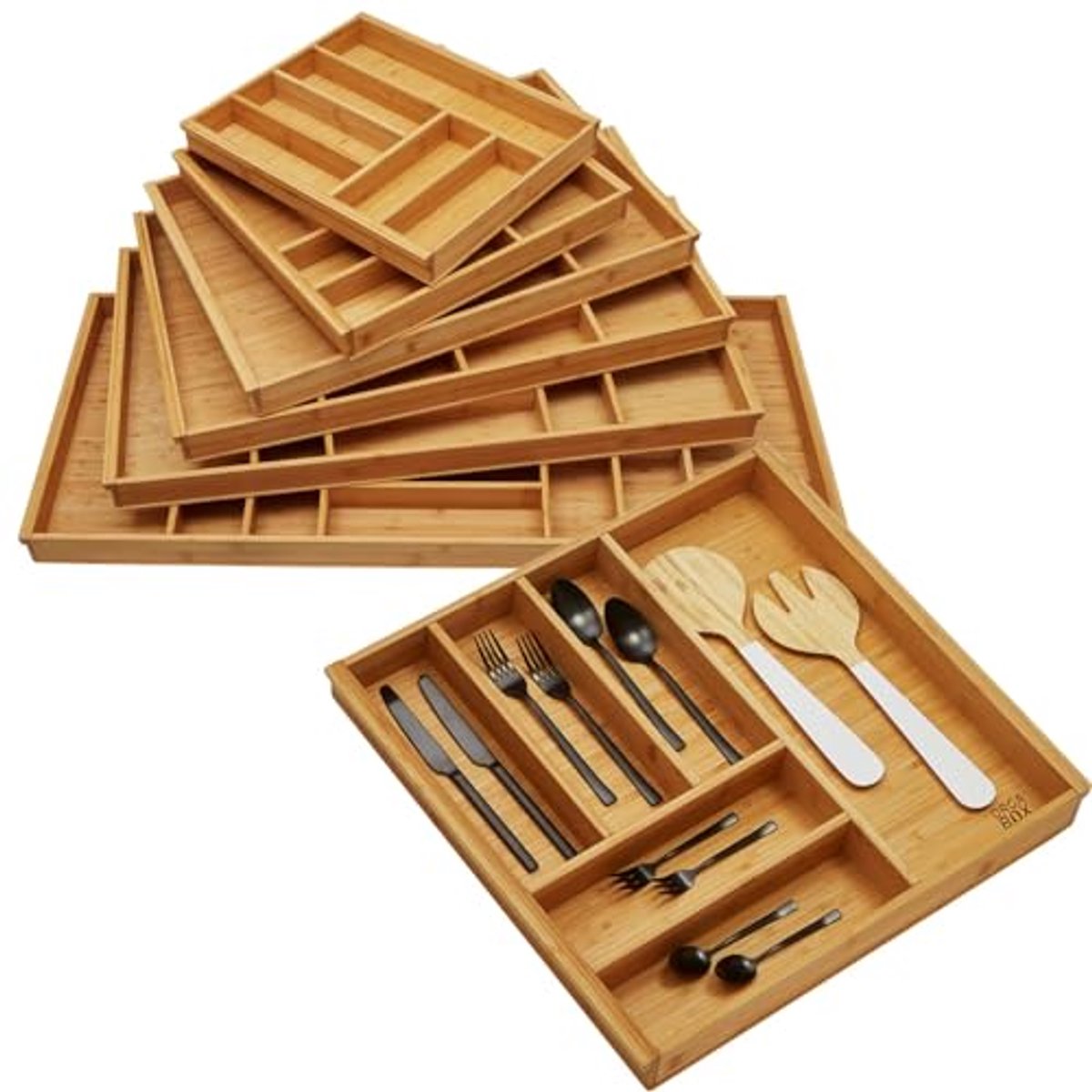 Bamboe Bestekinzet voor 60 cm Lade - Keukenorganizer met 6 Vakken