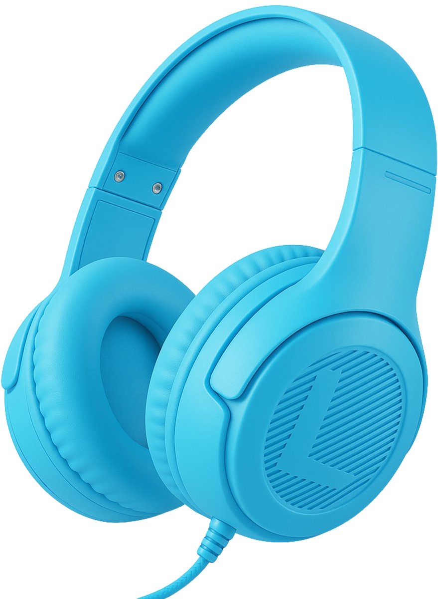 StayPowered Kinderheadset - Veilige, Comfortabele en Duurzame Hoofdtelefoon met Volumebegrenzing! - Compact Design - Hoogwaardige Geluid - HD Microfoon - Ingebouwde Volumebegrenzer - Opvouwbaar - Blauw- Levering Sneller dan Aangegeven!