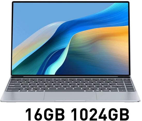 Laptop 14 inch FHD – Intel Quad Core – 16 GB RAM – 1 TB SSD – Windows 11 Pro – Ultraslank Notebook voor Kantoor en Studie - Merkloos - Hoofdafbeelding