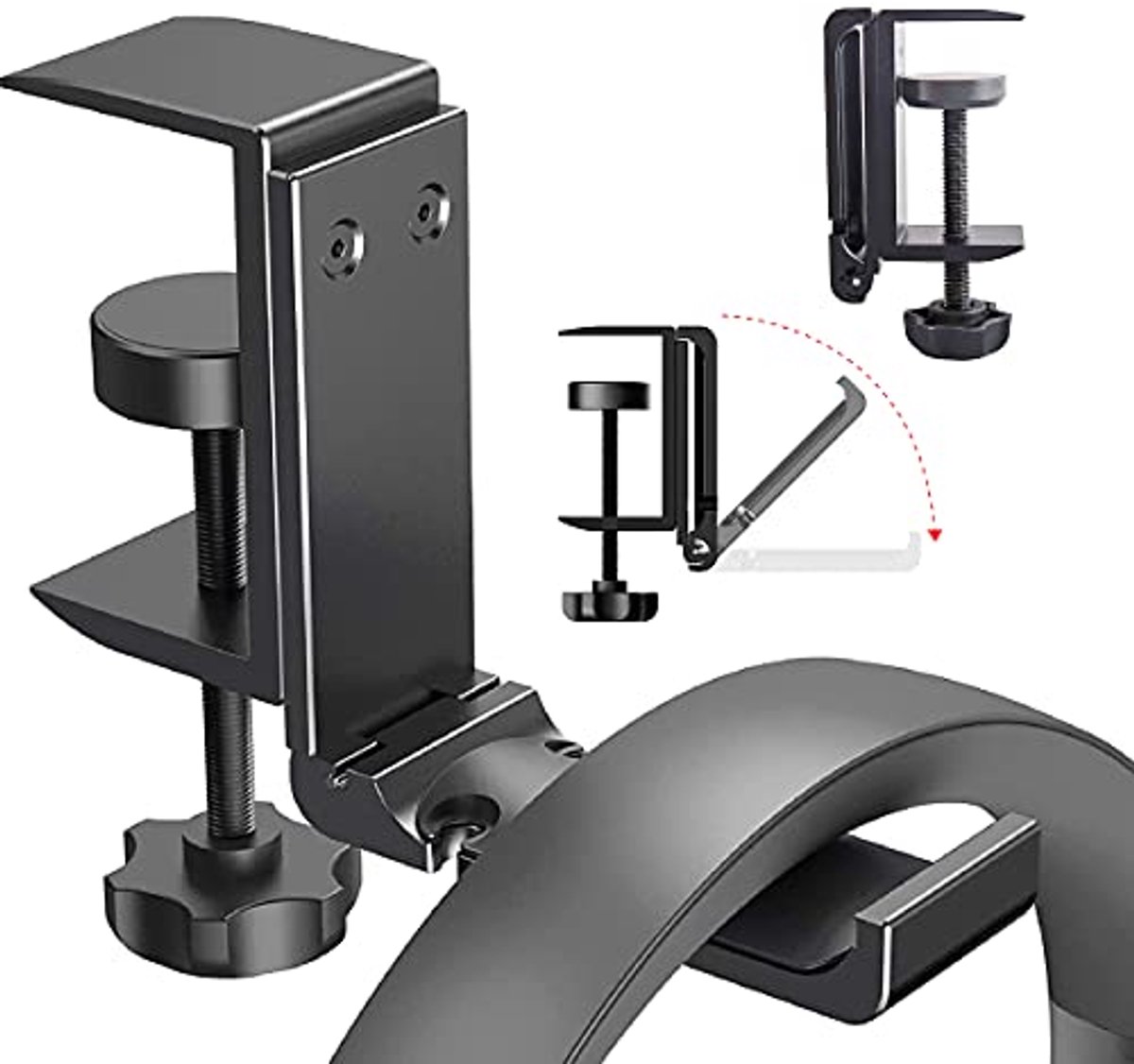 Hoofdtelefoonhouder met Kabelorganizer - Opvouwbare Stand Hanger voor Onder Bureau