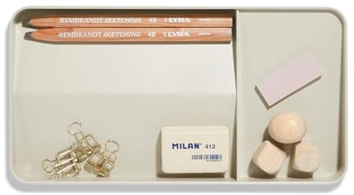 Bureaublad Organizer voor Notities, Pennen en Accessoires - Dubbelzijdig Beige