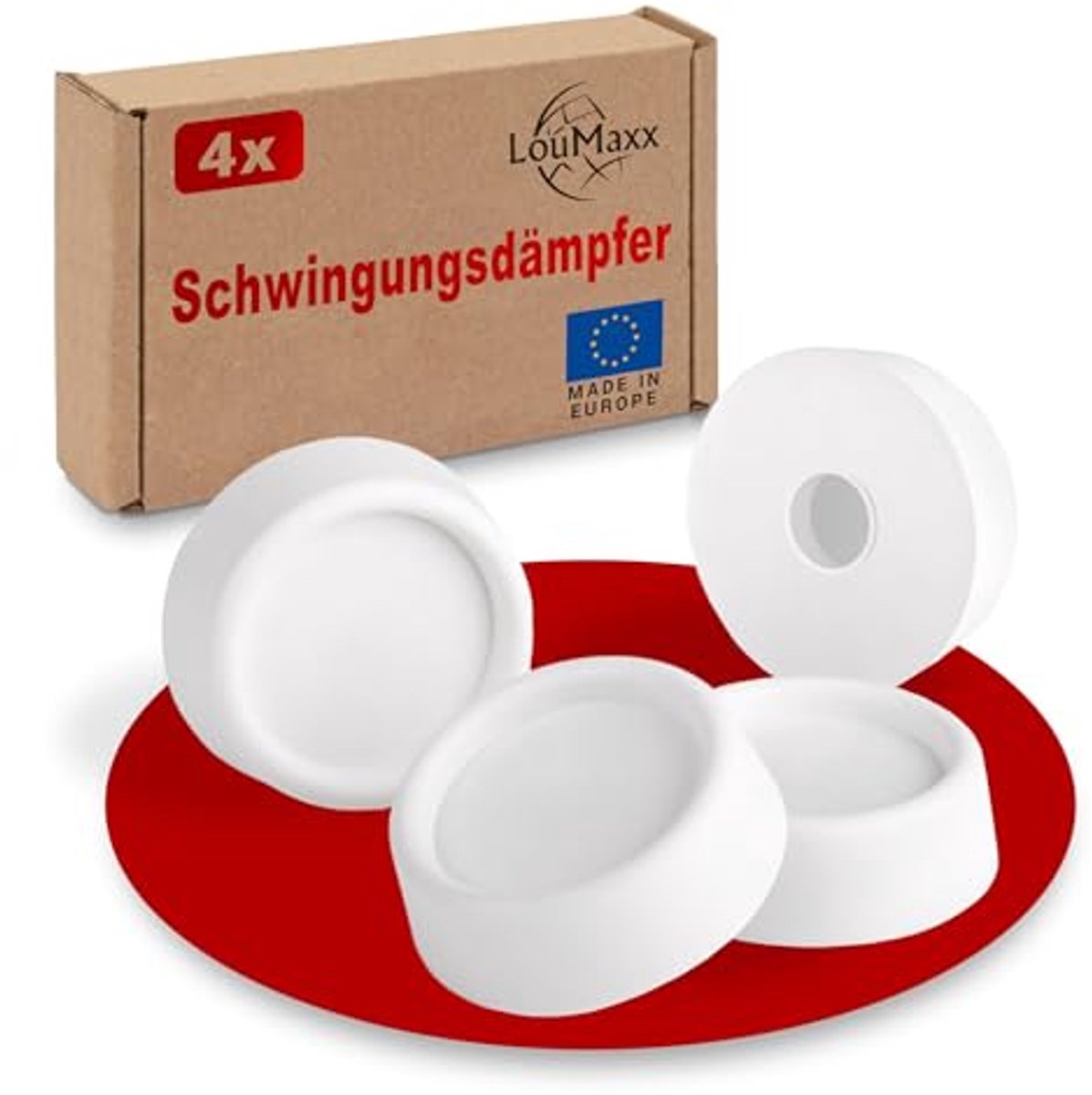 Trillingsdempers voor Wasmachines - Set van 4 Antitrilmatten met Antislipfunctie - Ø 4,5 cm